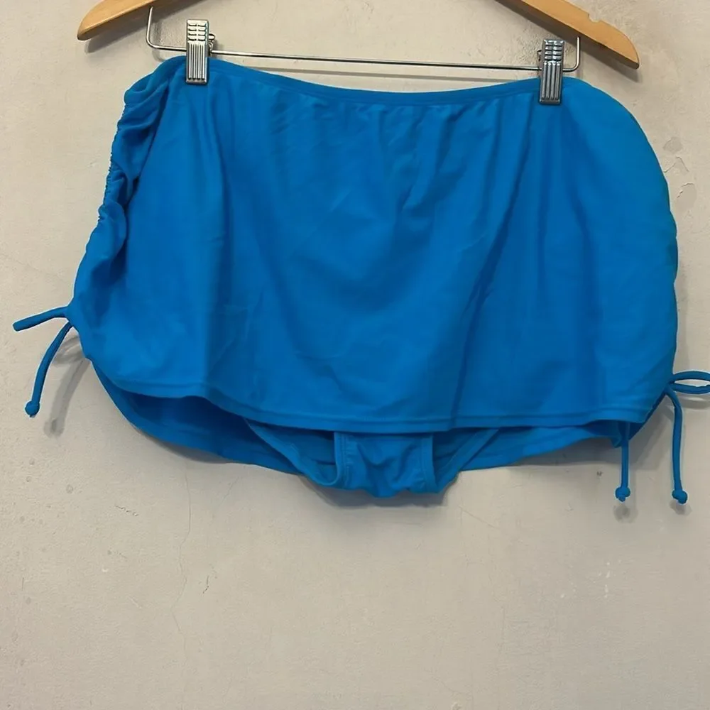 Hot Water Royal  Blue Swim Skort with Adjustable Side Ties Size 2X NWOT